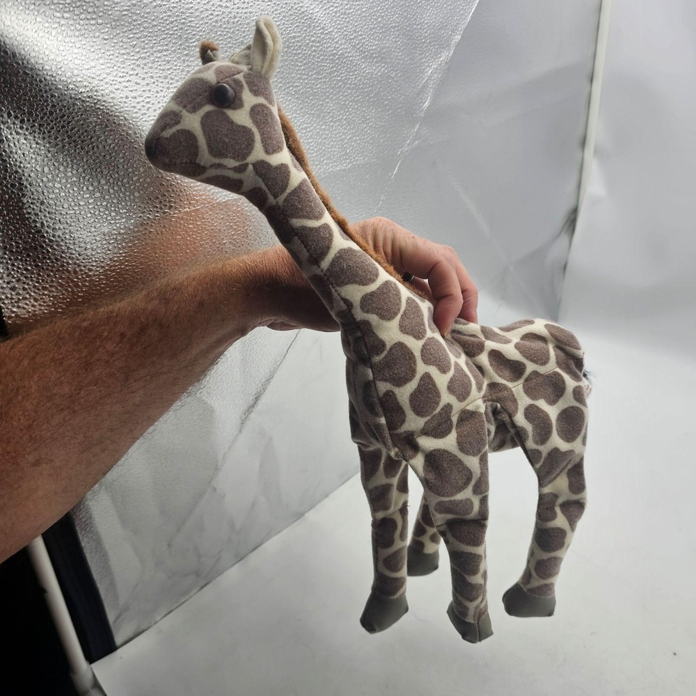 Folkmanis Giraffe Hand Puppet Plush Stuffed Toy Medium Brown Washable Cute